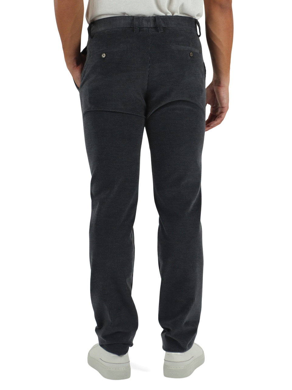 GRIGIO SCURO | Pantalone in velluto a coste di cotone e cashmere
