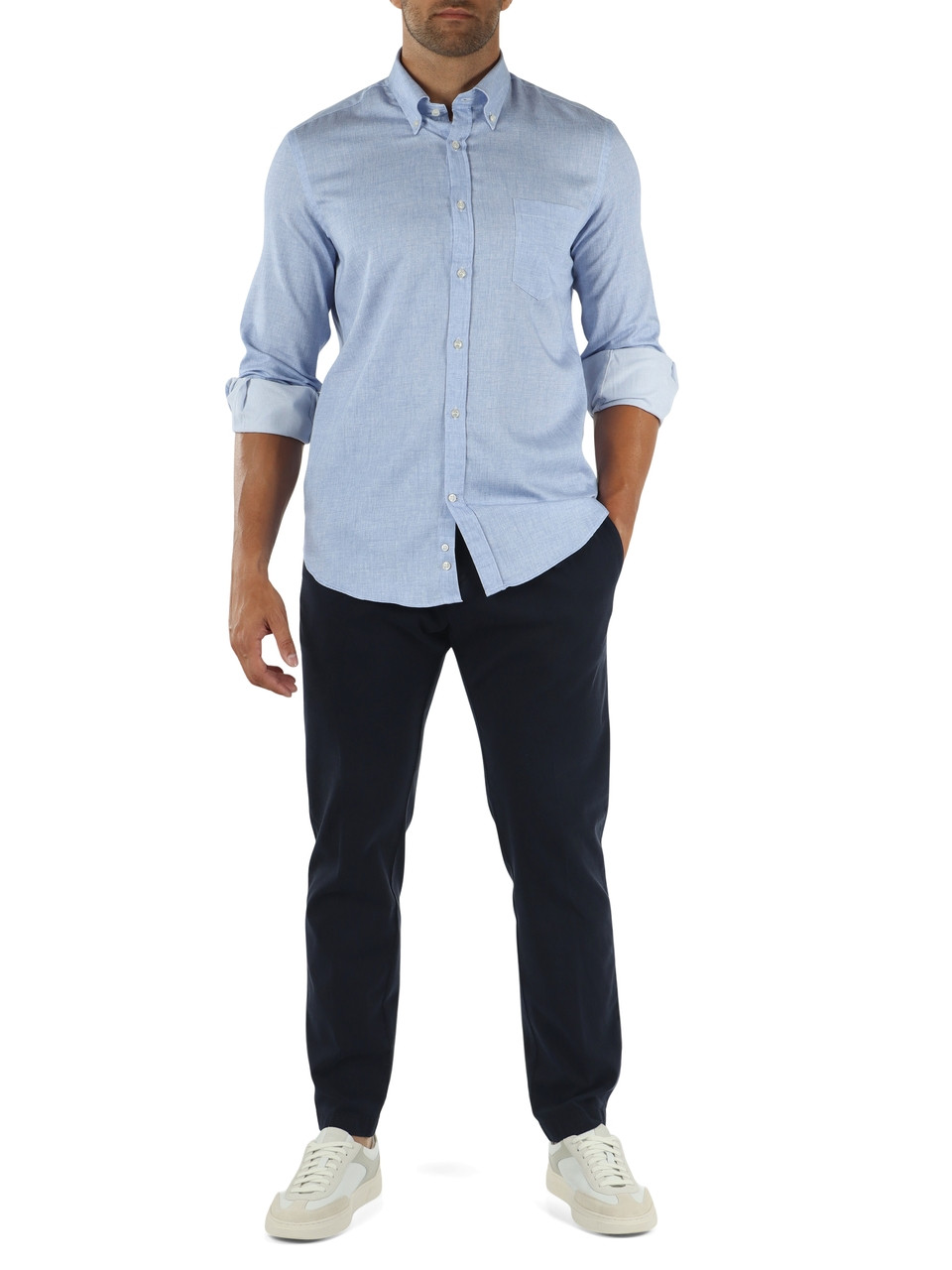 AZZURRO | Camicia button down in cotone