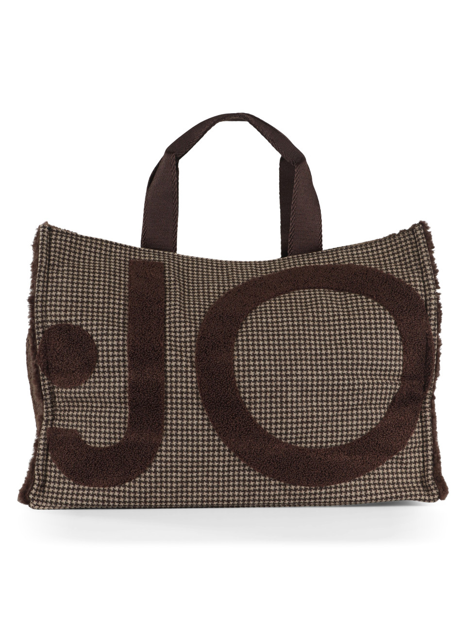 MARRONE | Borsa tote in tessuto con scritta logo