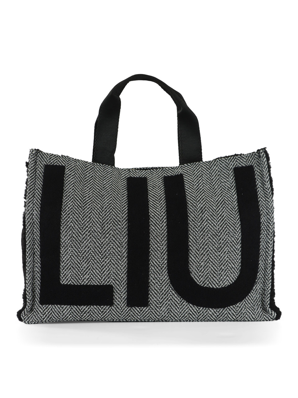 NERO | Borsa tote in tessuto con scritta logo