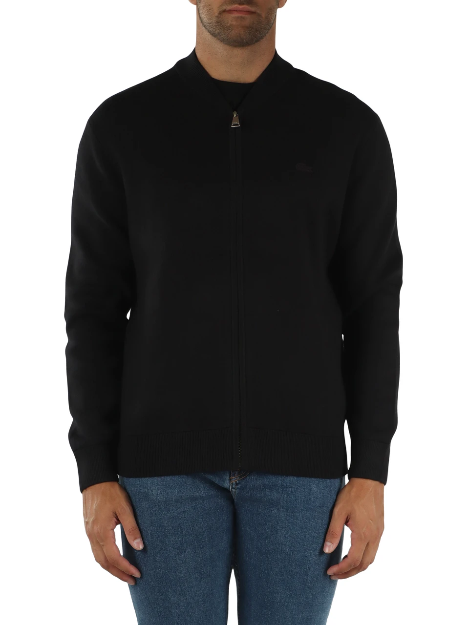 NERO | Cardigan con zip in lana e cotone Classic fit