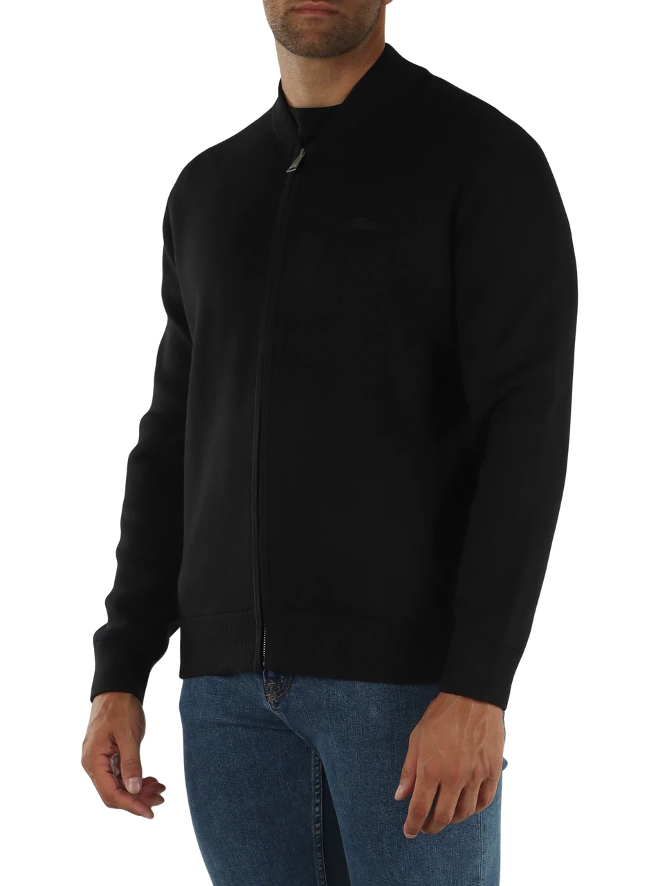 NERO | Cardigan con zip in lana e cotone Classic fit