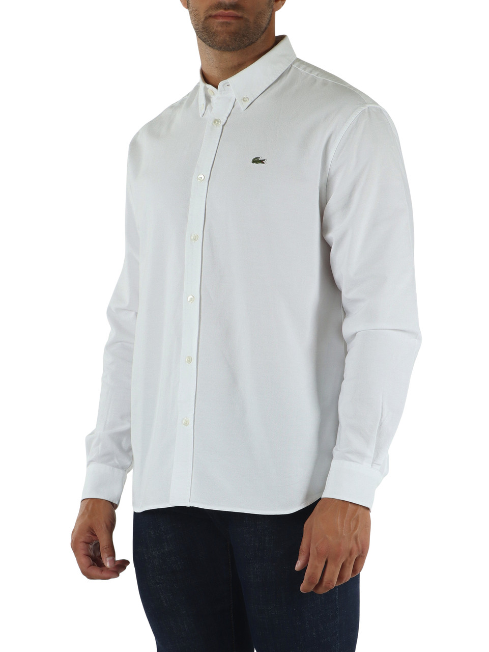 WEISS | Regular Fit Button-Down Hemd aus Baumwolle