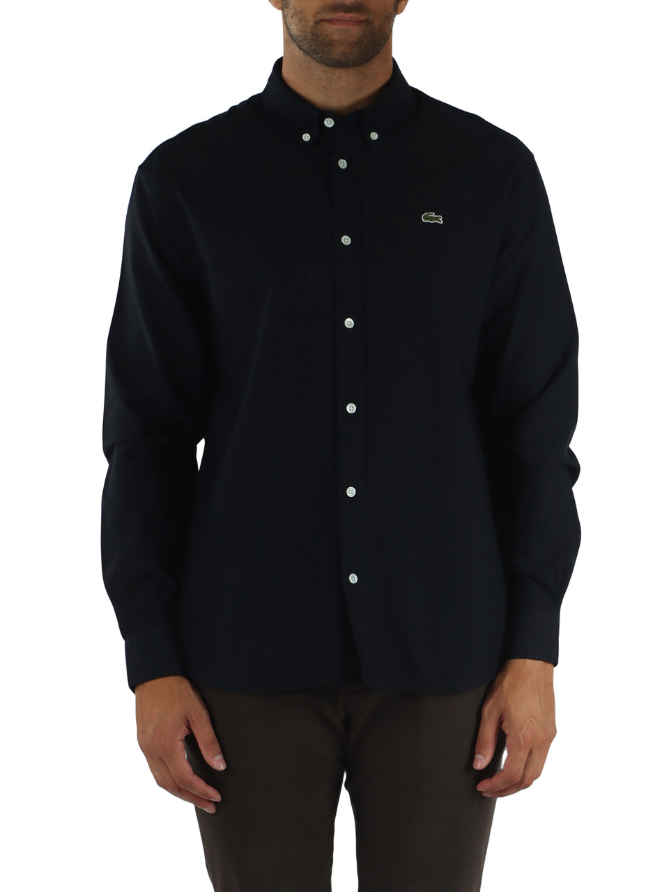 Dunkelblau | Regular Fit Button-Down Hemd aus Baumwolle