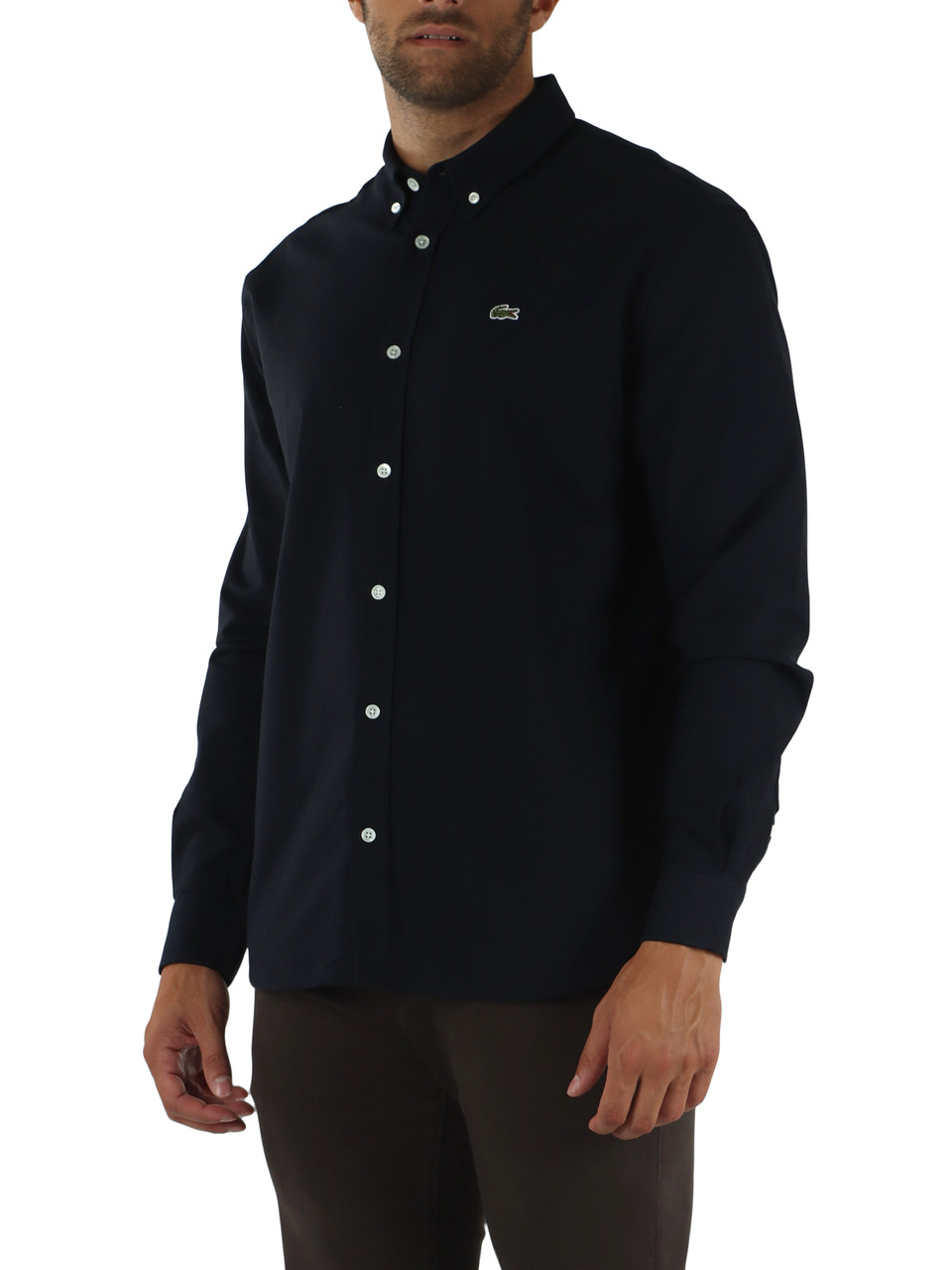 Dunkelblau | Regular Fit Button-Down Hemd aus Baumwolle