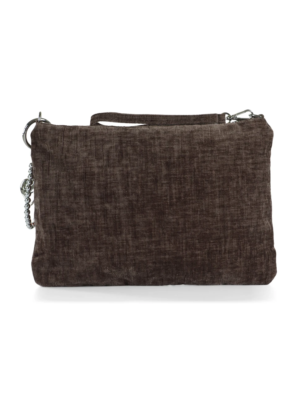 TORTORA | Pochette in velluto con stampa logo glitterata