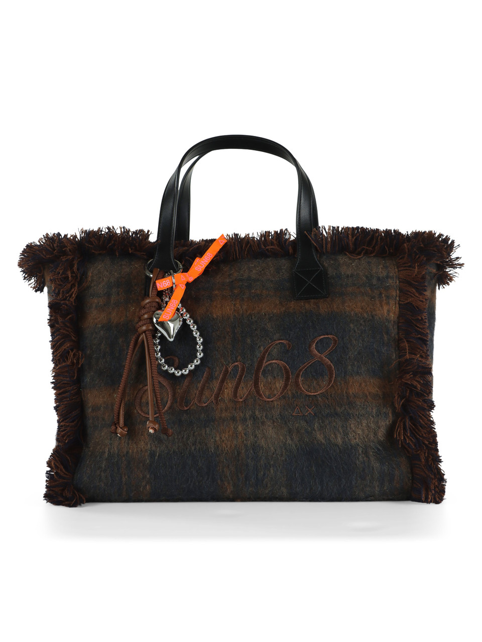BRAUN | CALI Midi Tasche aus Wollmischung mit Frontlogo
