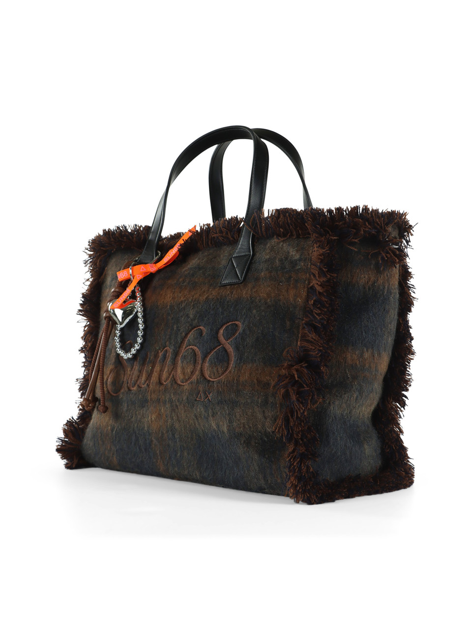BRAUN | CALI Midi Tasche aus Wollmischung mit Frontlogo