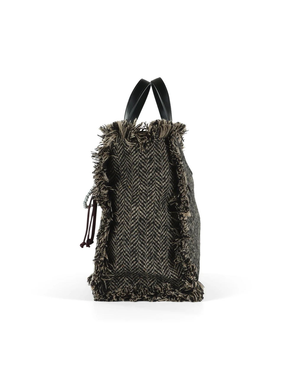 SCHWARZ | CALI Midi Tasche aus Wollmischung mit Frontlogo