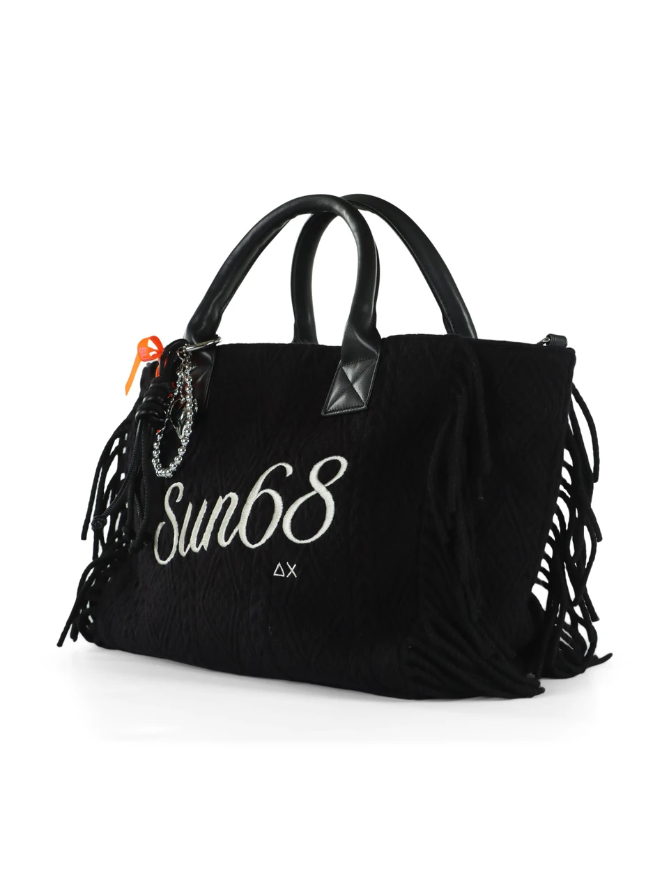 NERO | Borsa in maglia CALI Midi con ricamo logo