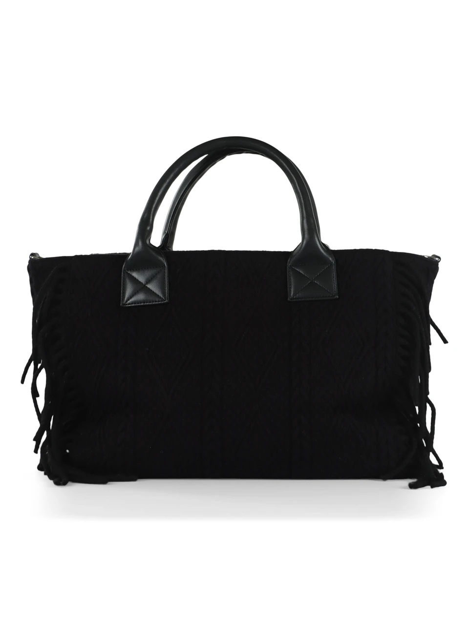 NERO | Borsa in maglia CALI Midi con ricamo logo