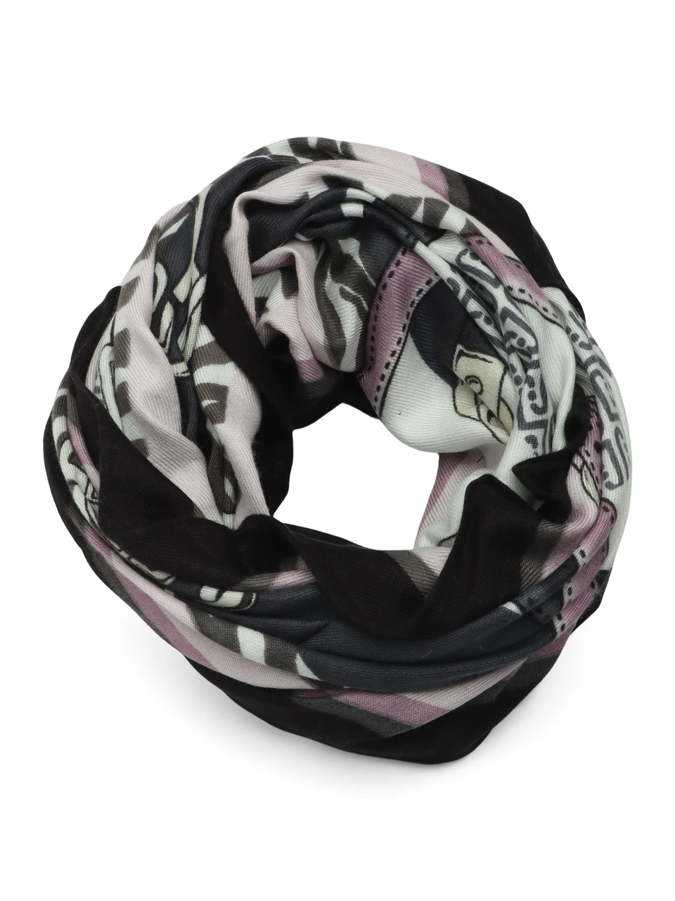 NERO | Foulard quadrato in viscosa stampa logo