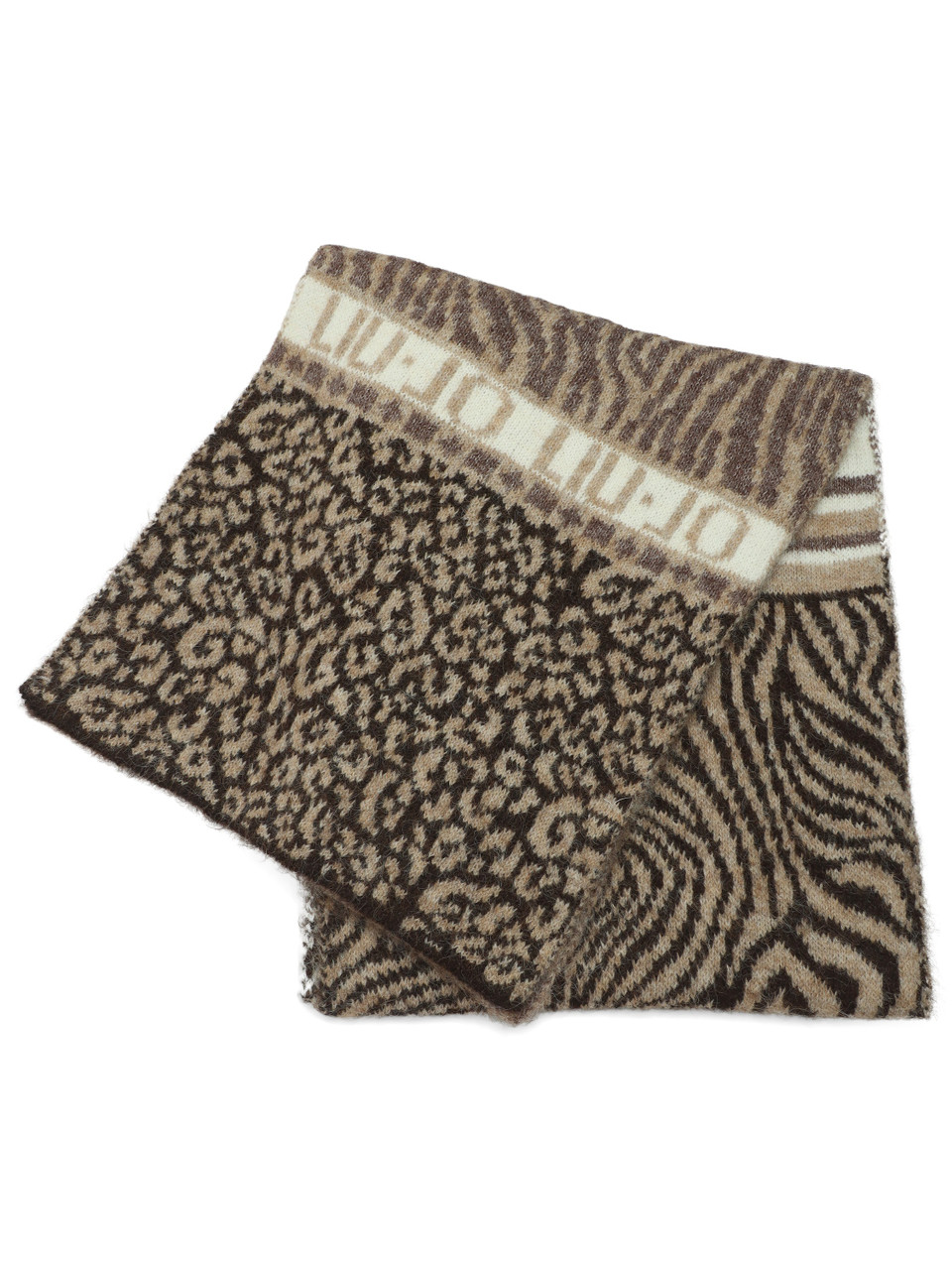 BEIGE | Sciarpa jacquard in misto lana