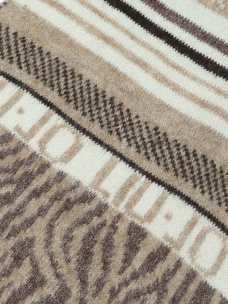 BEIGE | Sciarpa jacquard in misto lana