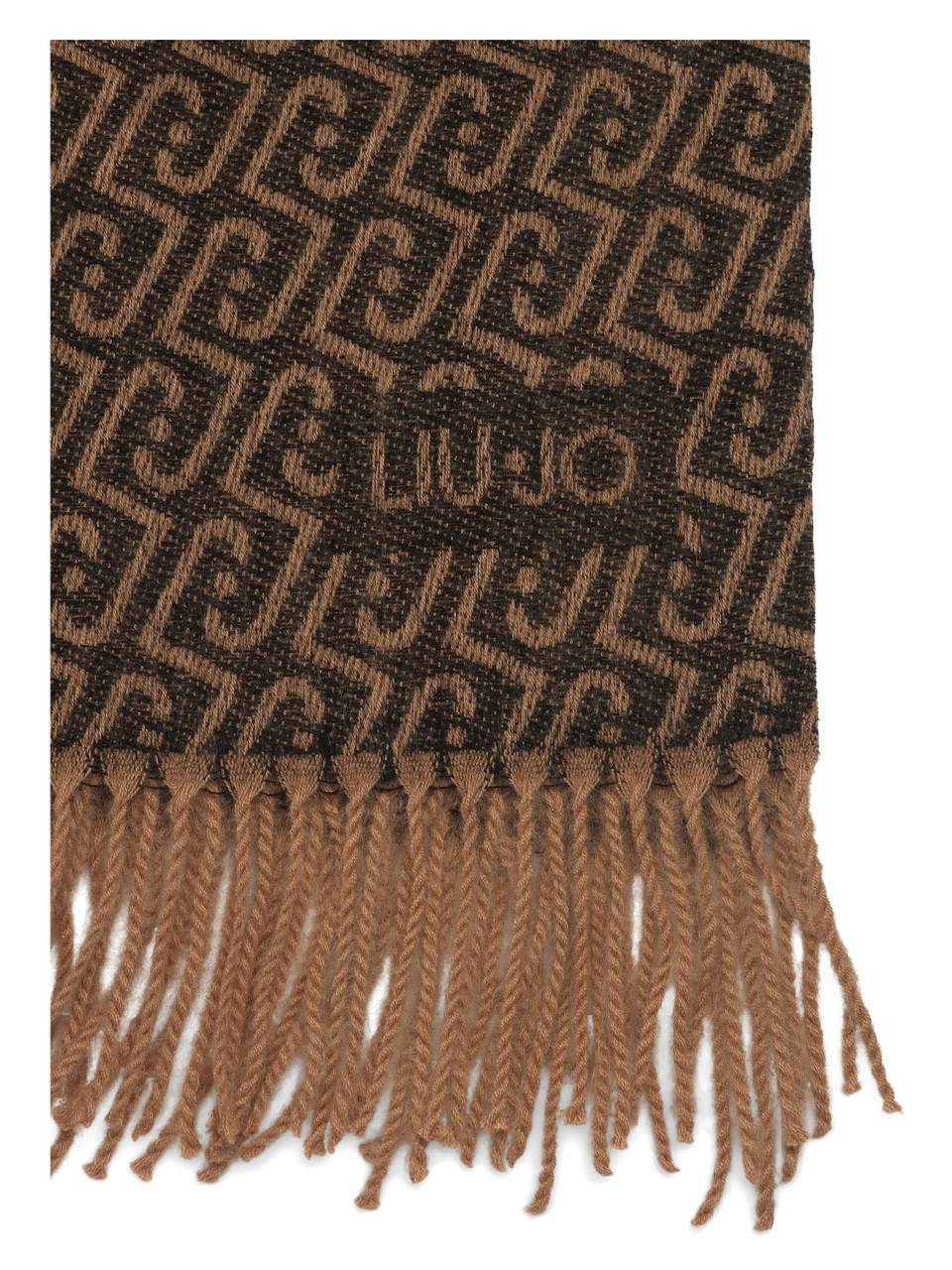 BEIGE | Maxi sciarpa con logo jacquard