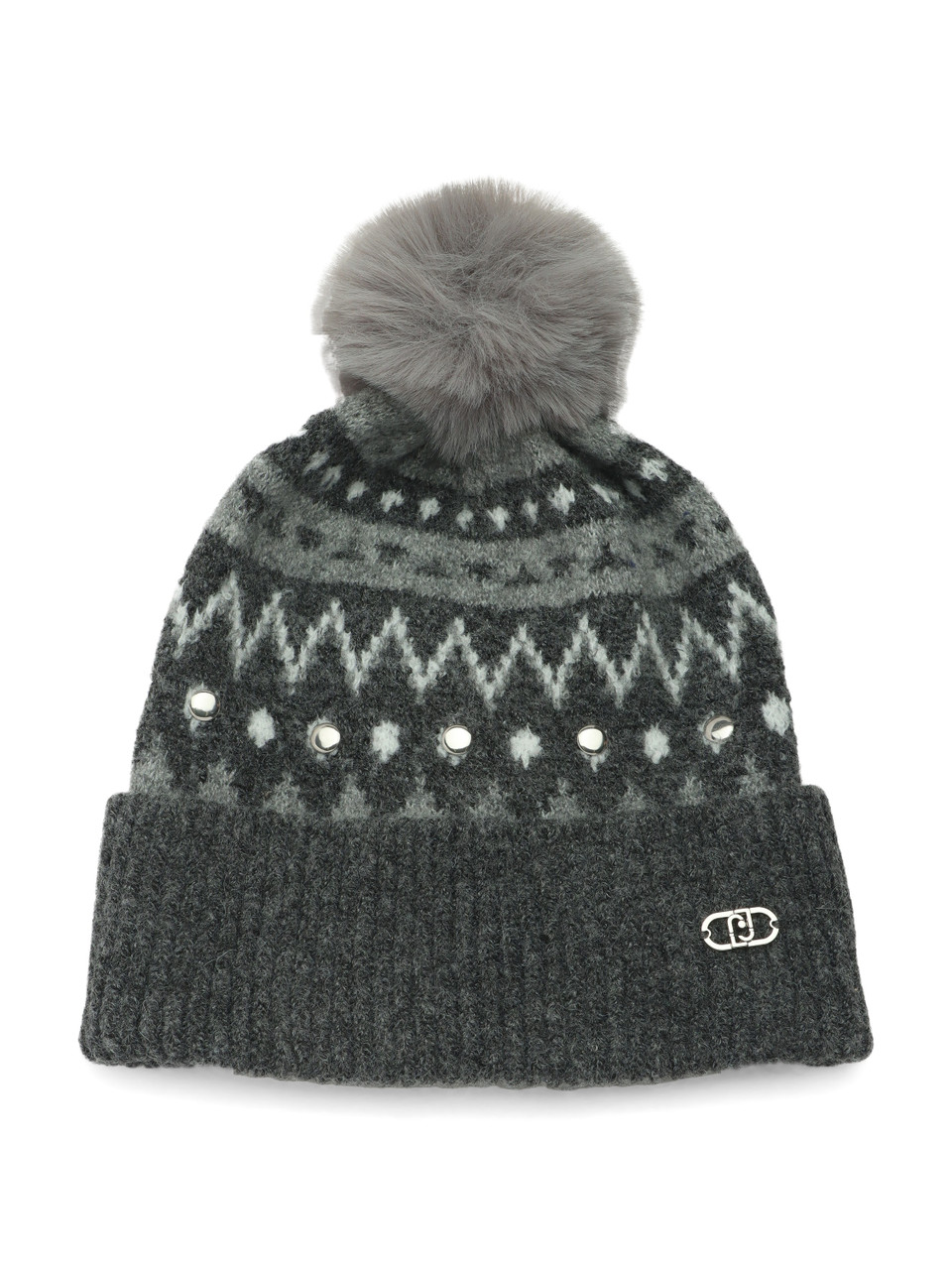 GRIGIO | Cappello in misto lana con ponpon