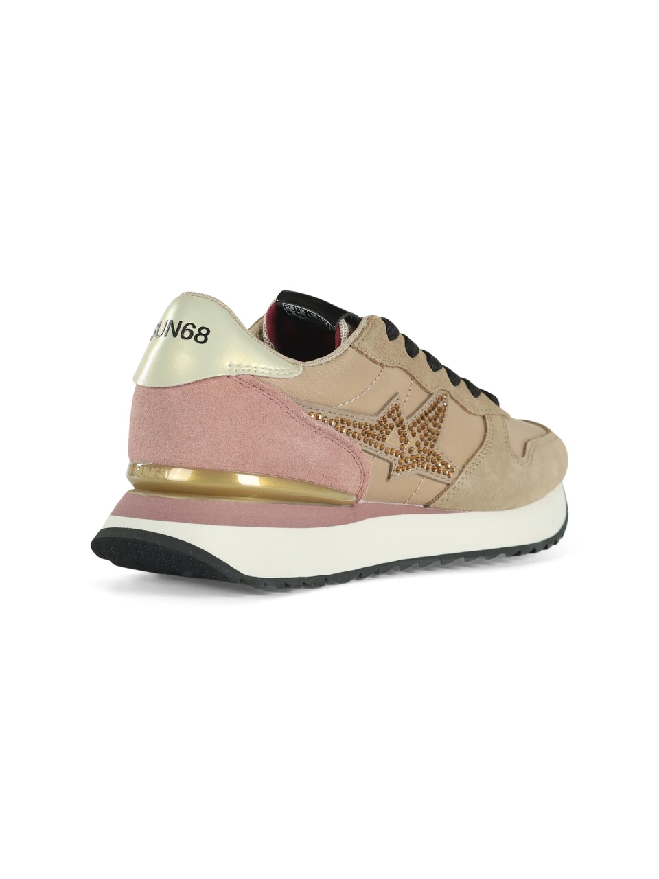 BEIGE | Sneakers in pelle e tessuto STARGIRL STRASS LOGO
