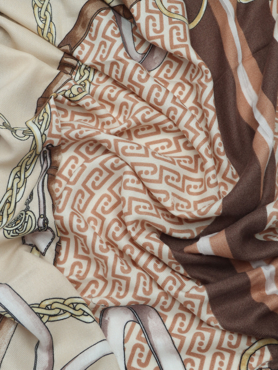 MARRONE | Foulard quadrato con motivo logo