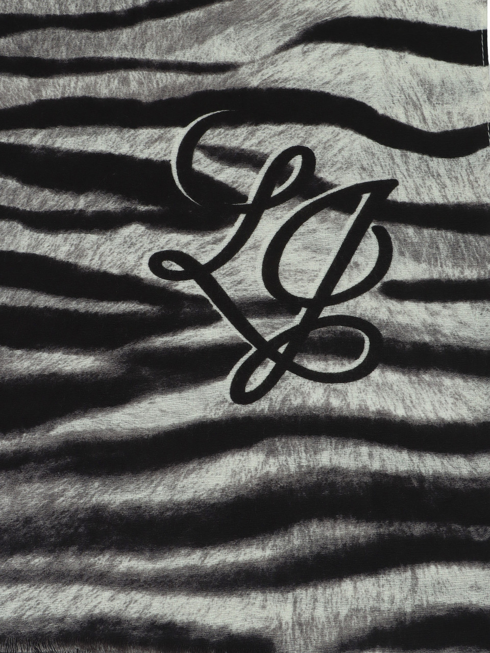 NERO | Stola con stampa logo e motivo animalier