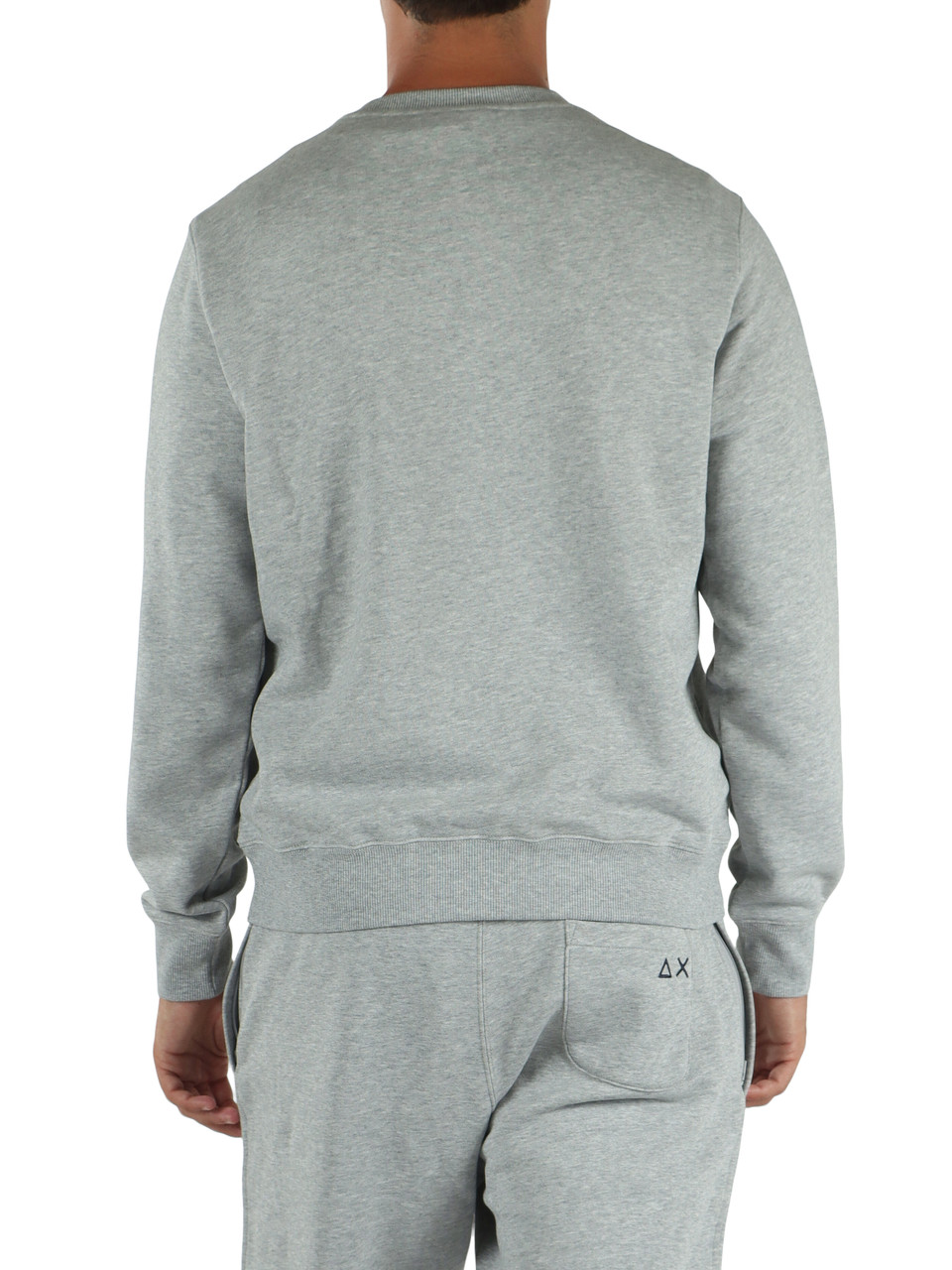 GRIGIO | Felpa girocollo in misto cotone con ricamo logo