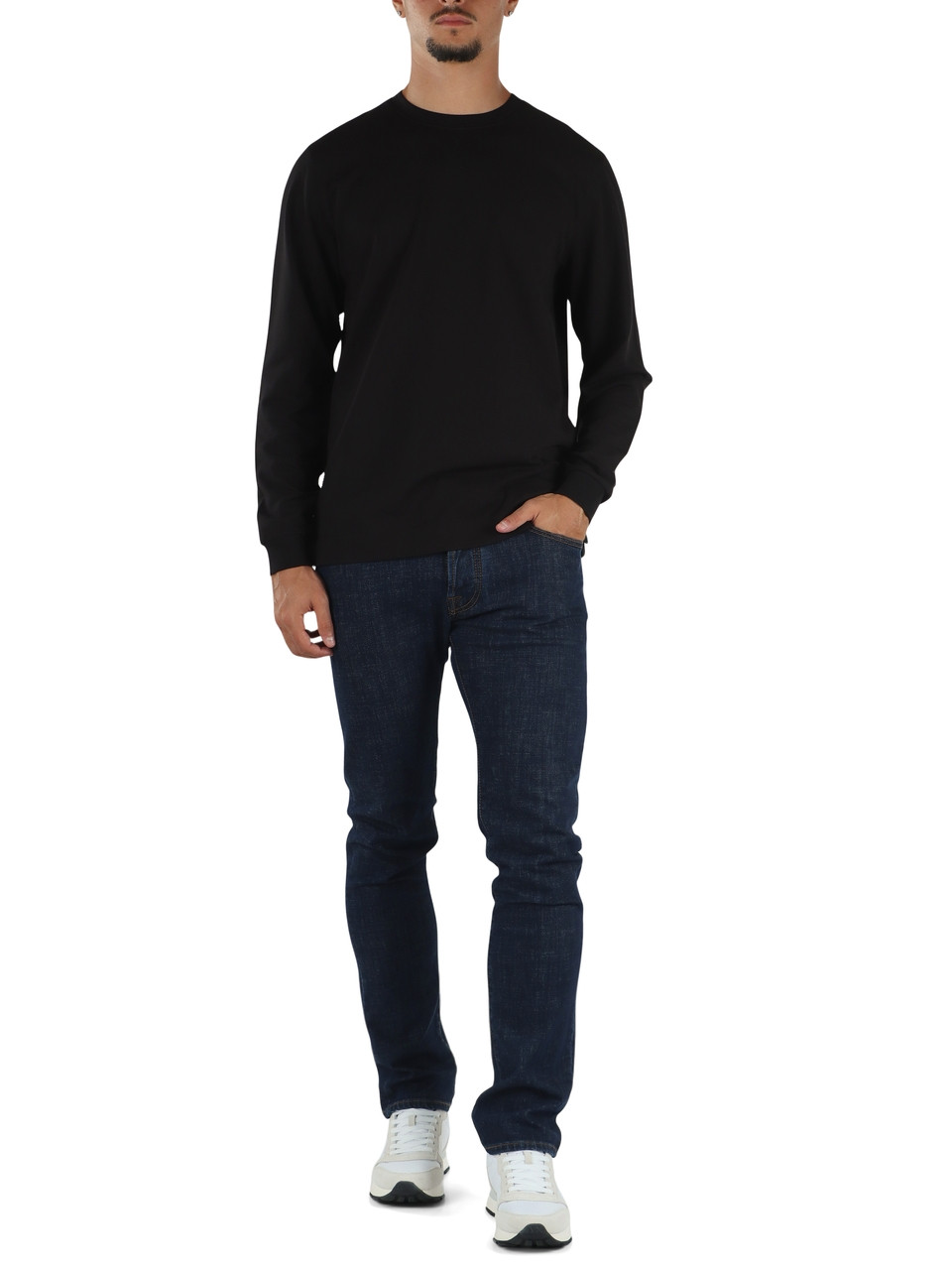 NERO | T-shirt manica lunga in cotone piquet