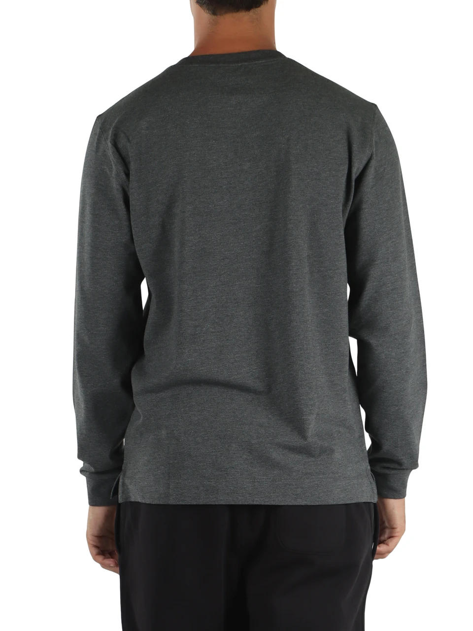 GRIGIO | T-shirt manica lunga in cotone piquet