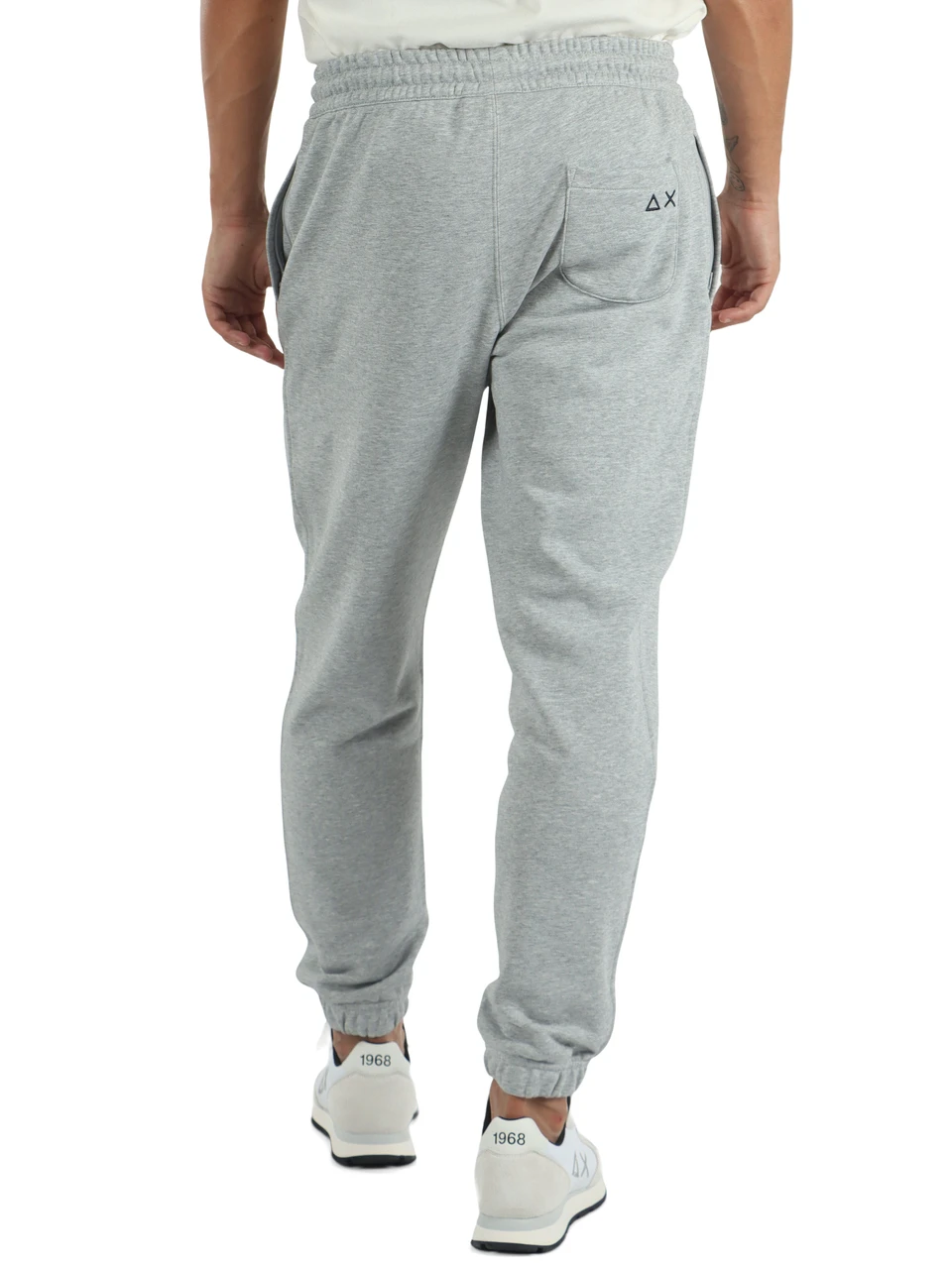 GRIGIO CHIARO | Pantaloni sportivi in misto cotone con fondo elasticizzato