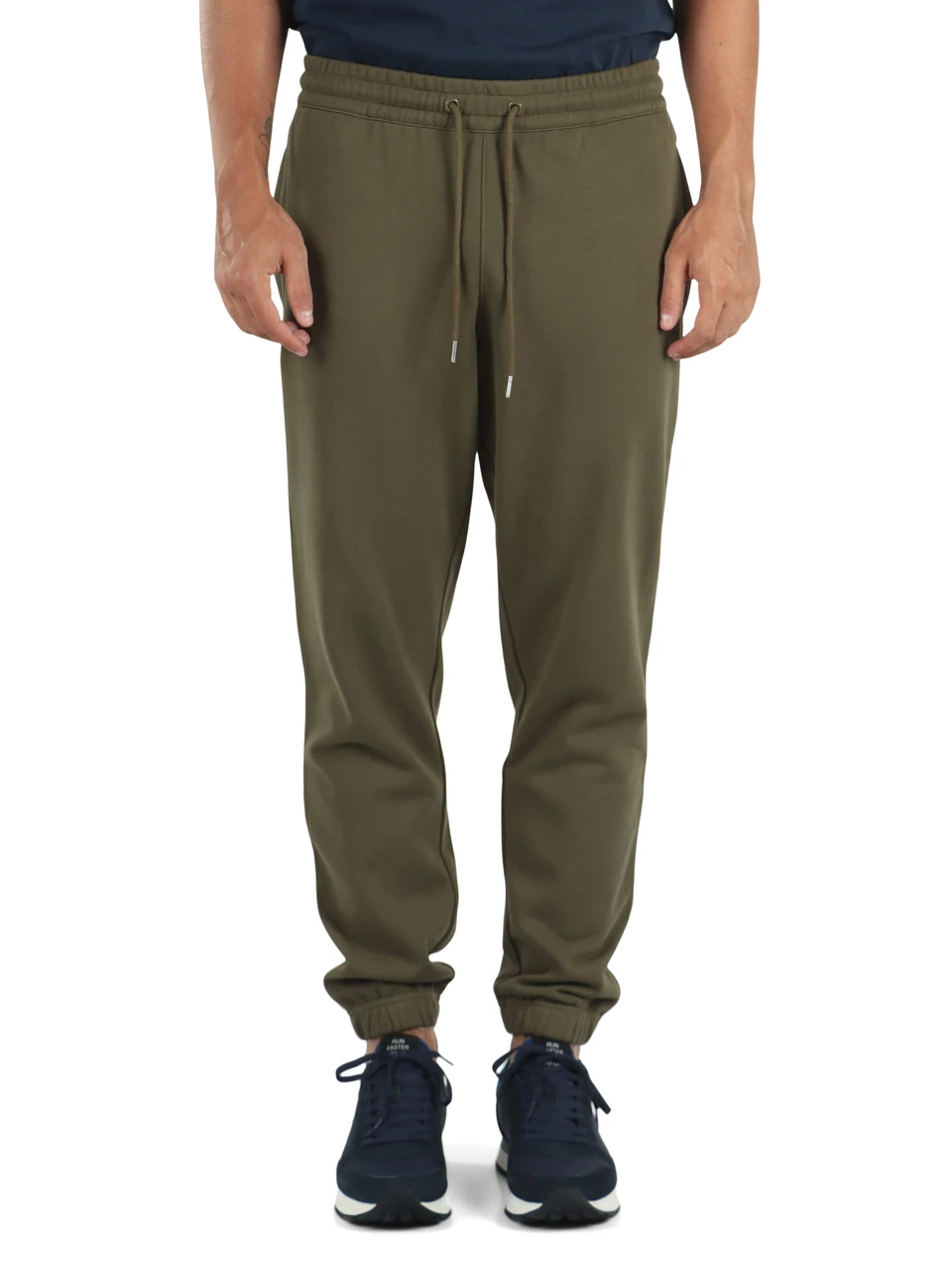 VERDE MILITARE | Pantaloni sportivi in misto cotone con fondo elasticizzato
