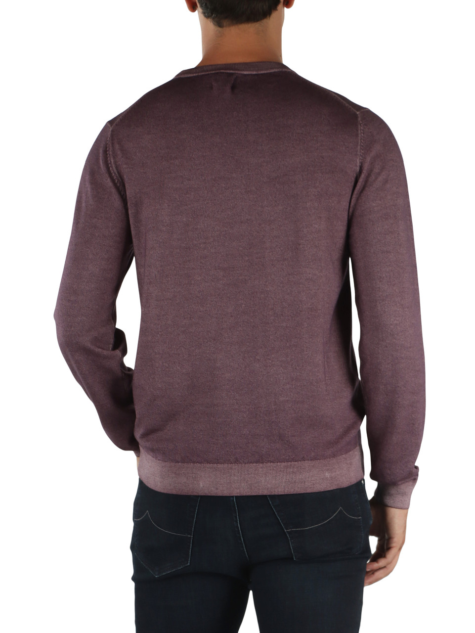 VIOLA | Maglia girocollo in lana merino effetto vintage