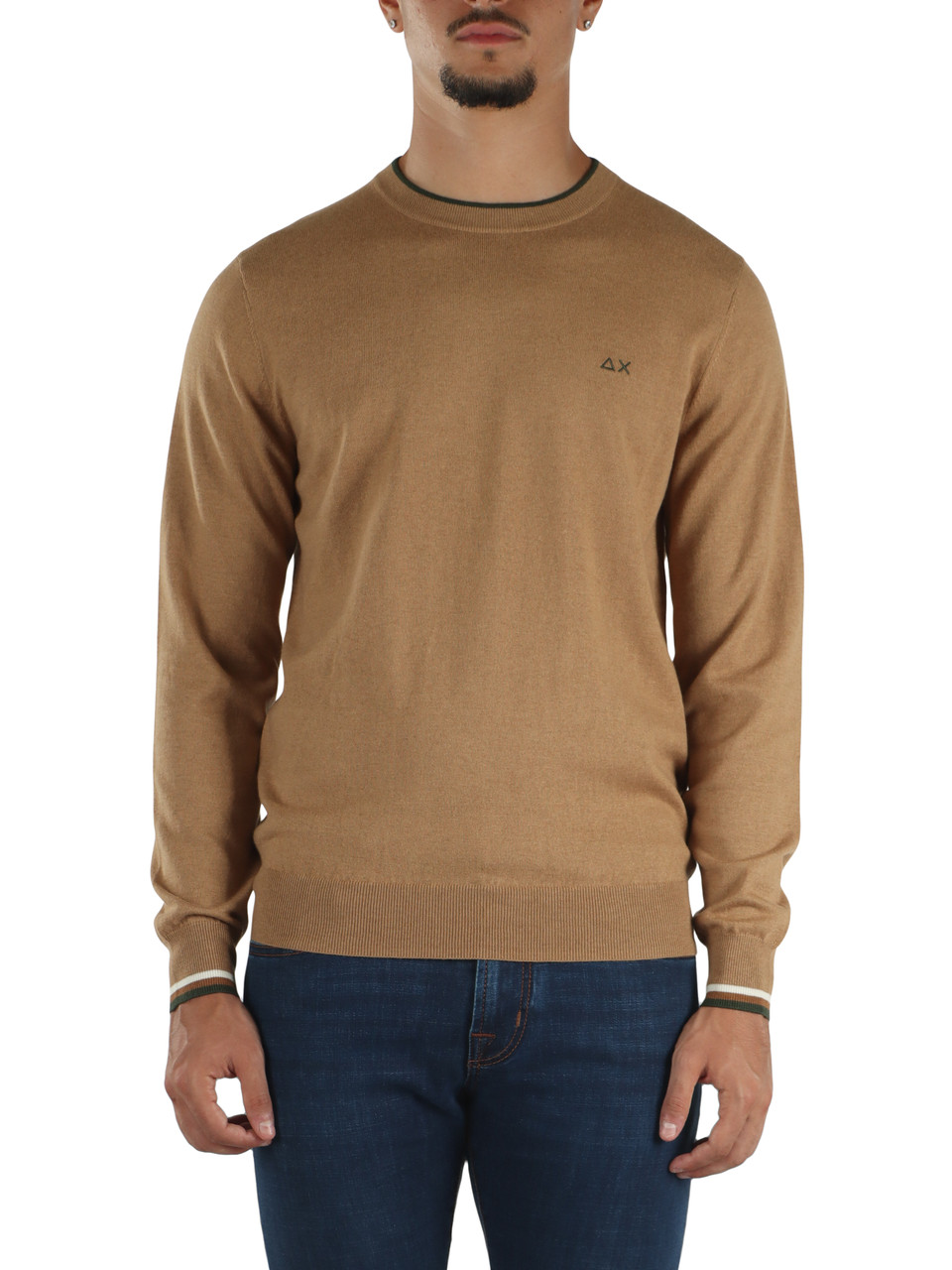 CAMMELLO | Maglia girocollo in lana merino e cotone