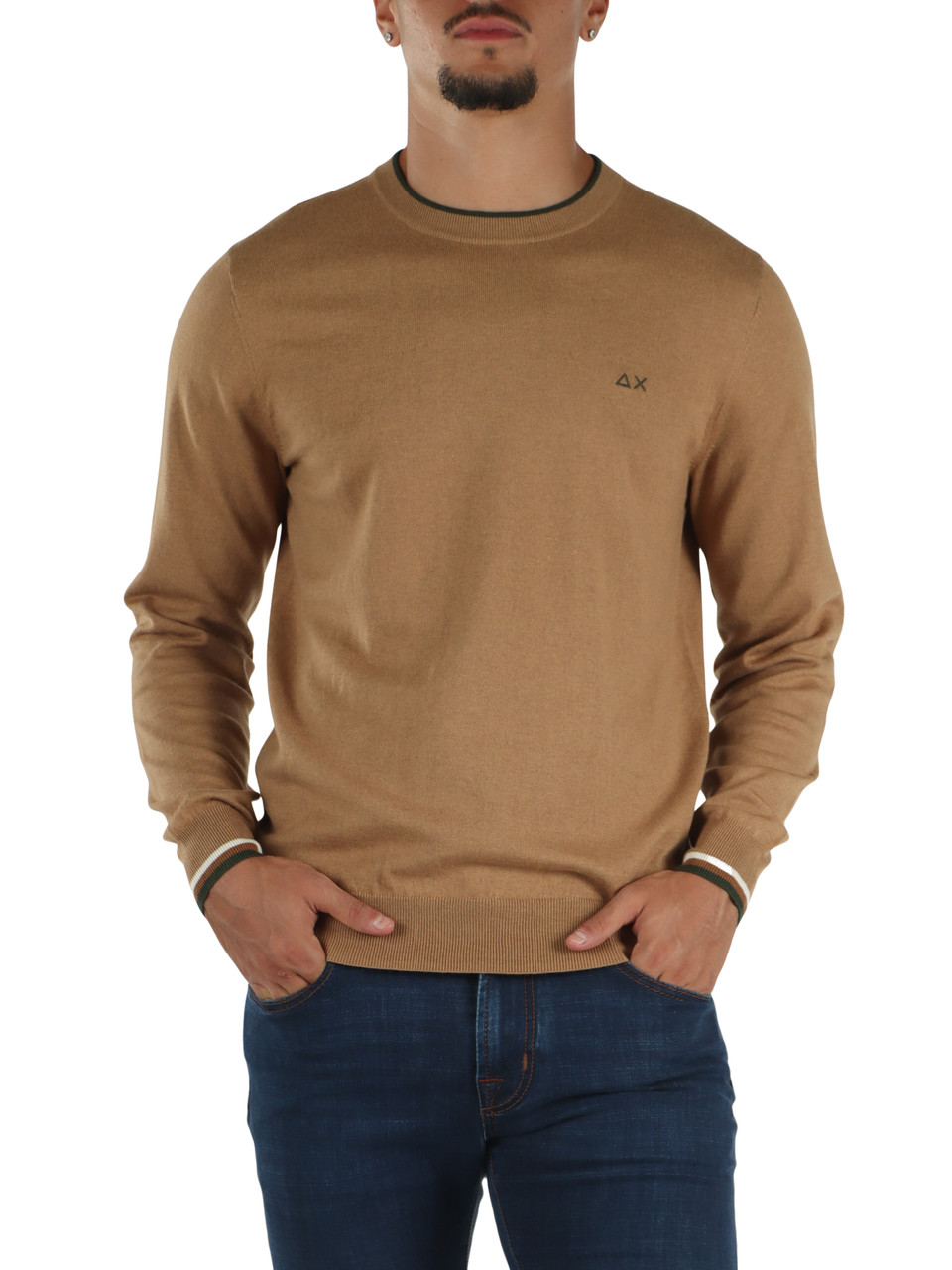 CAMMELLO | Maglia girocollo in lana merino e cotone