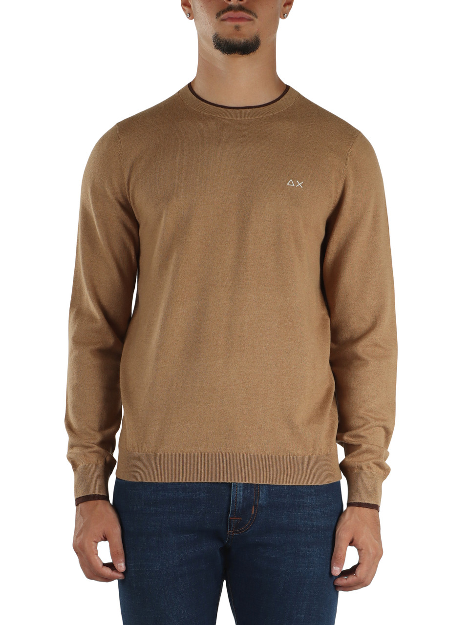 CAMMELLO | Maglia girocollo in lana merino e cotone