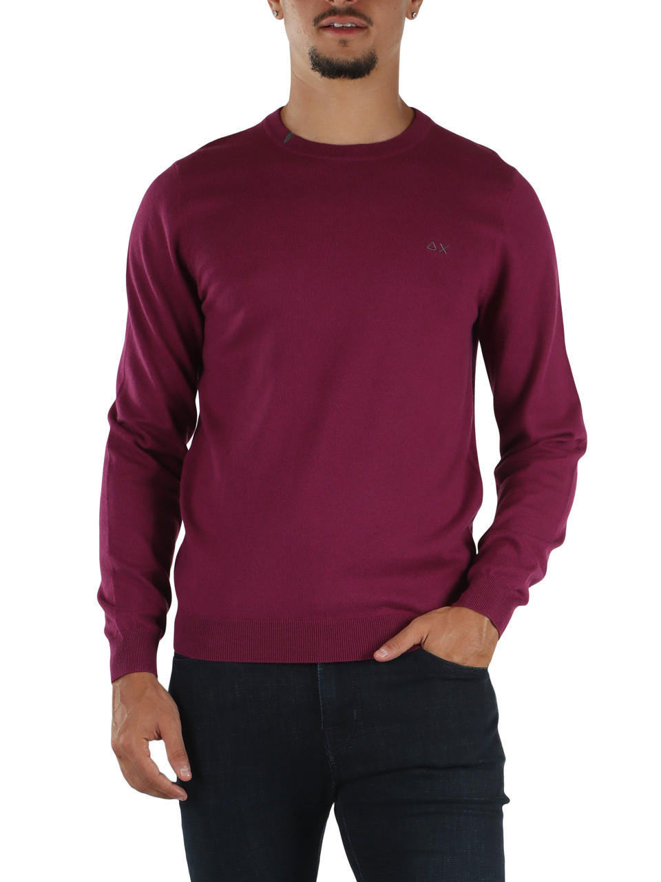 CICLAMINO | Maglia girocollo in lana merino e cotone