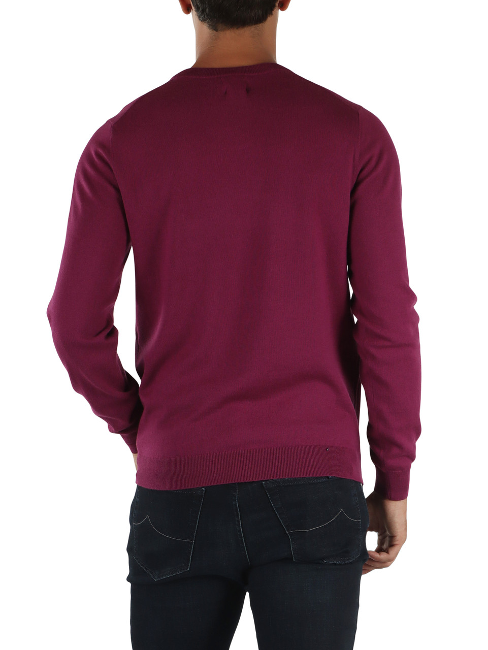 CICLAMINO | Maglia girocollo in lana merino e cotone