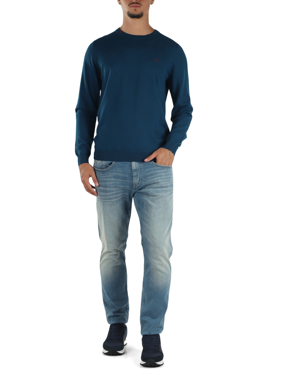 OTTANIO | Maglia girocollo in lana merino e cotone