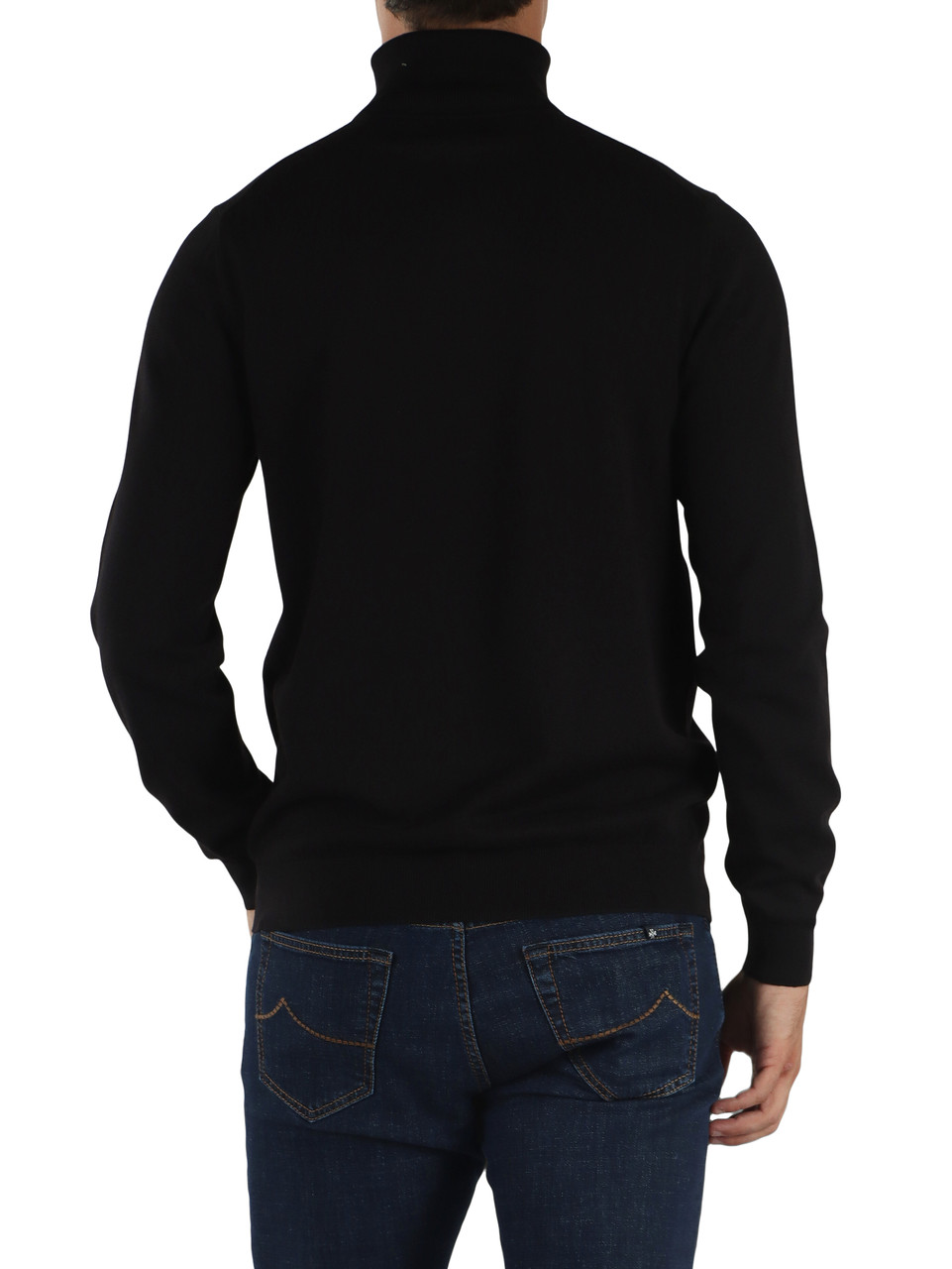 NERO | Maglia collo alto in lana merino e cotone