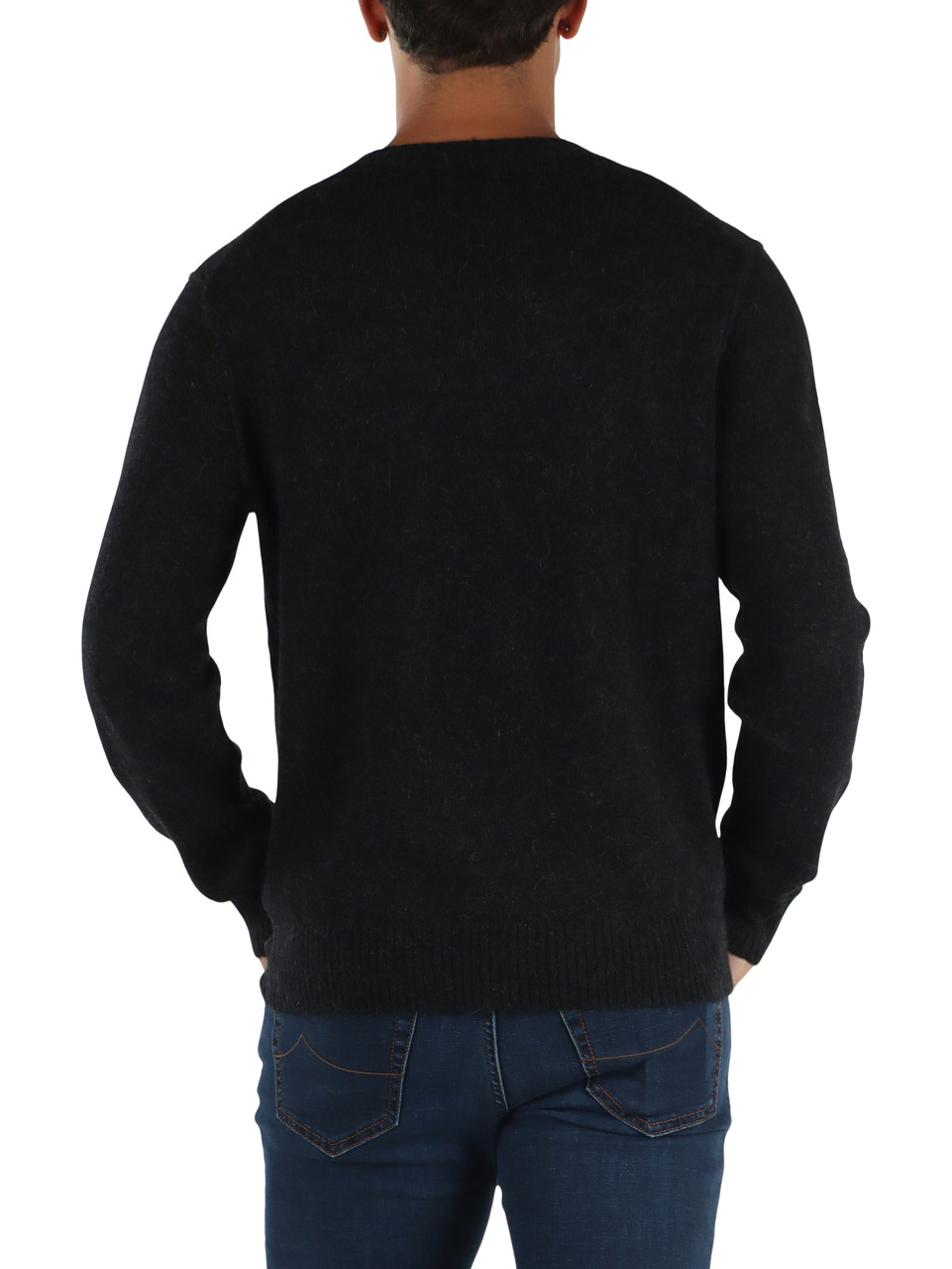 NERO | Maglia girocollo in misto lana merino e alpaca