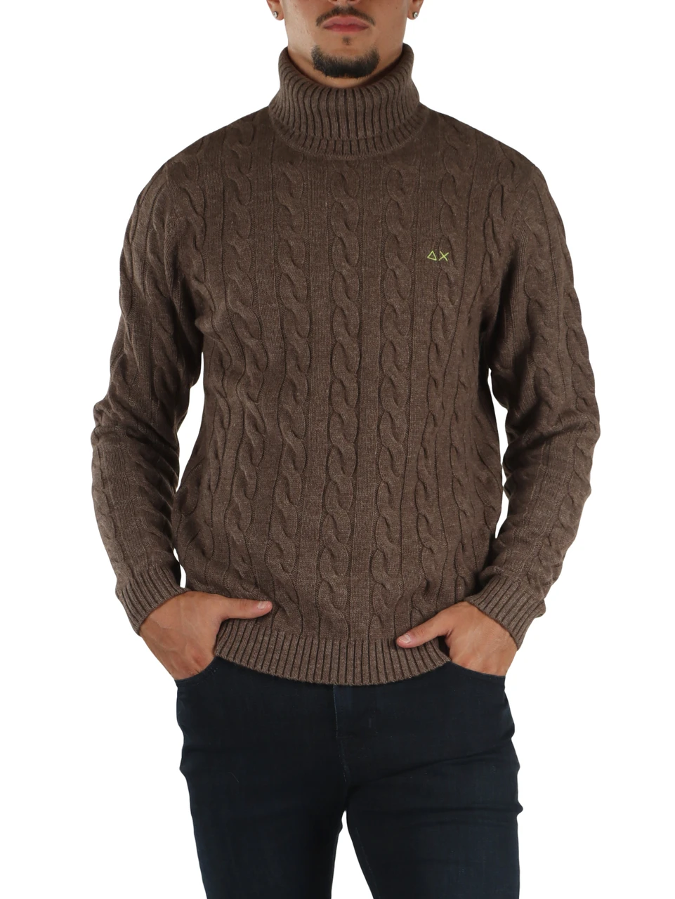 TORTORA | Maglia collo alto a trecce in misto lana merino e cashmere