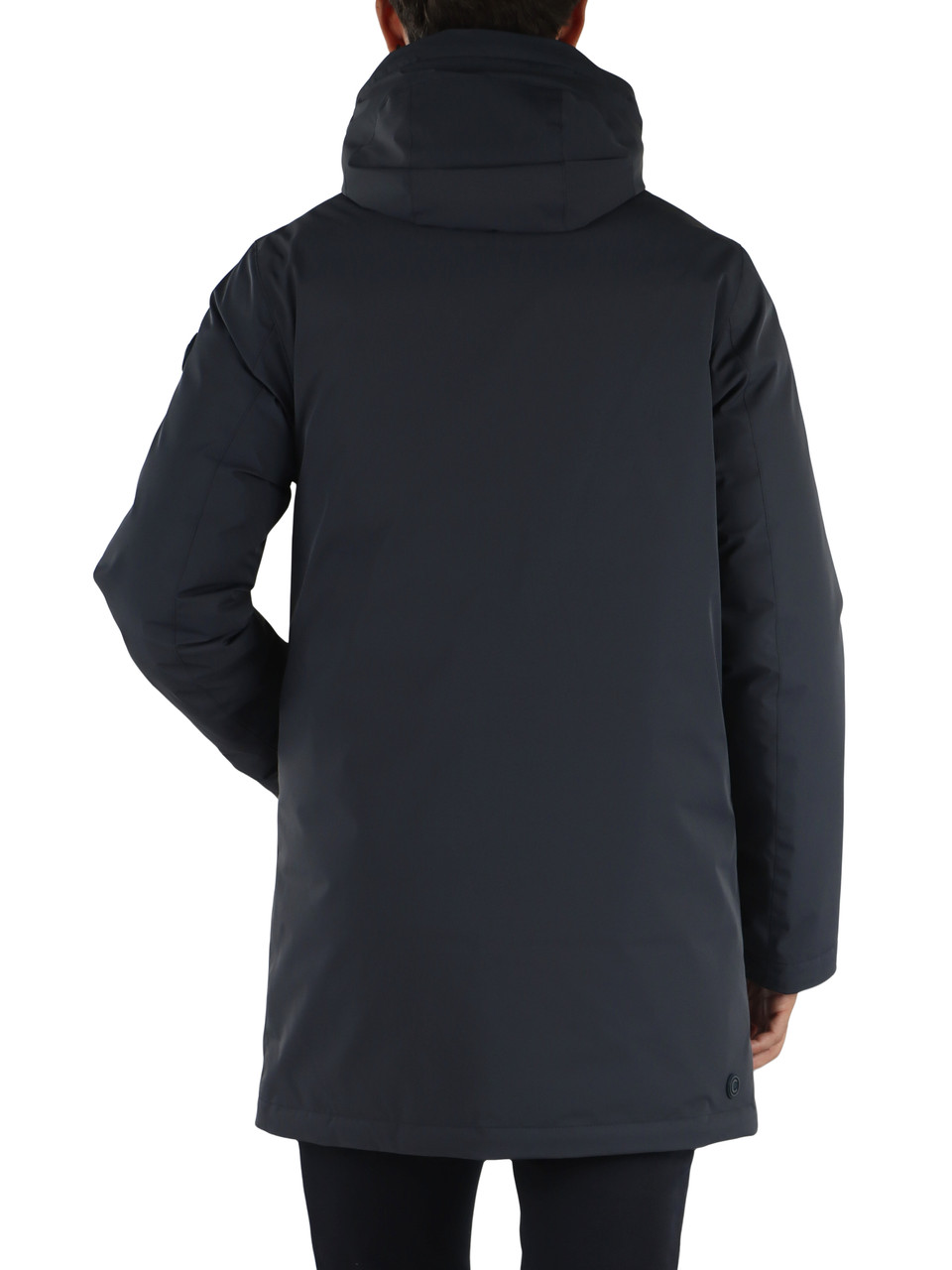 BLU SCURO | Piumino tre quarti in tessuto stretch impermeabile DURABILITY