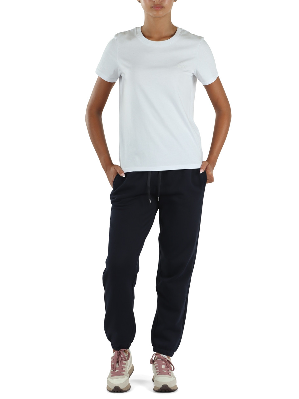 BIANCO | T-shirt in cotone con logo glitterato