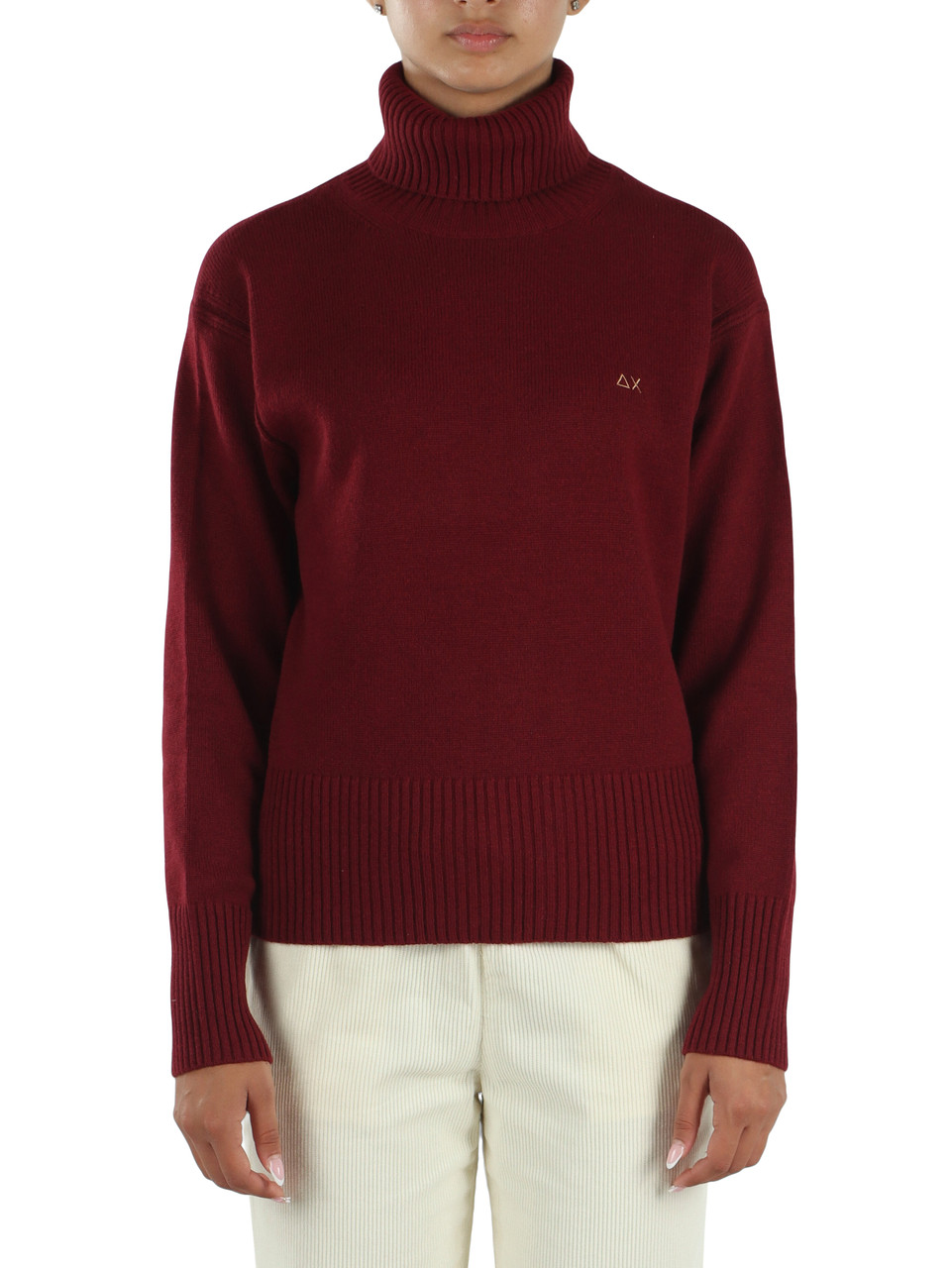 BORDEAUX | Maglia collo alto in misto lana merino e cashmere