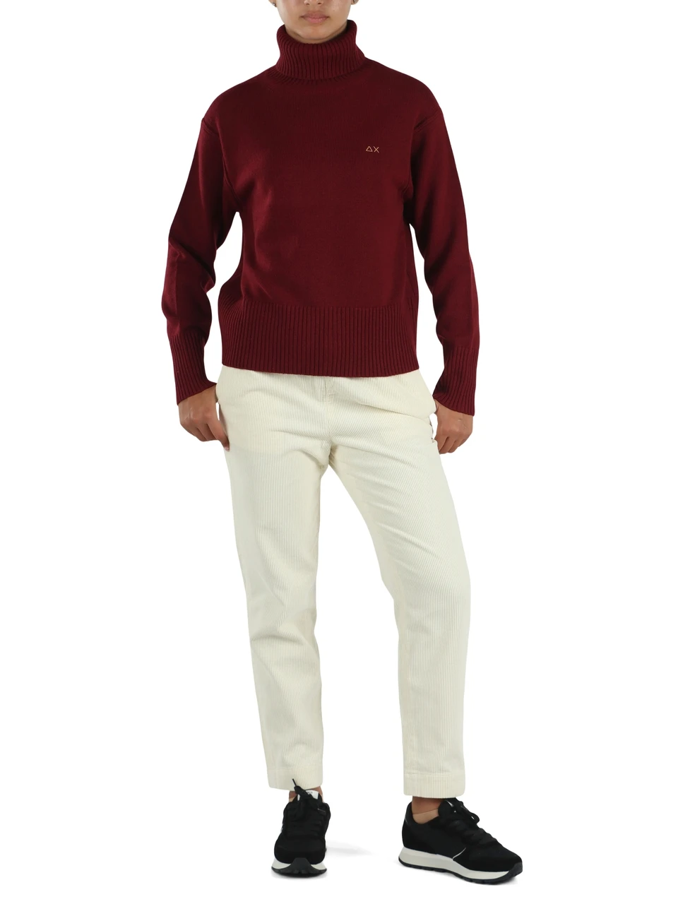 BORDEAUX | Maglia collo alto in misto lana merino e cashmere