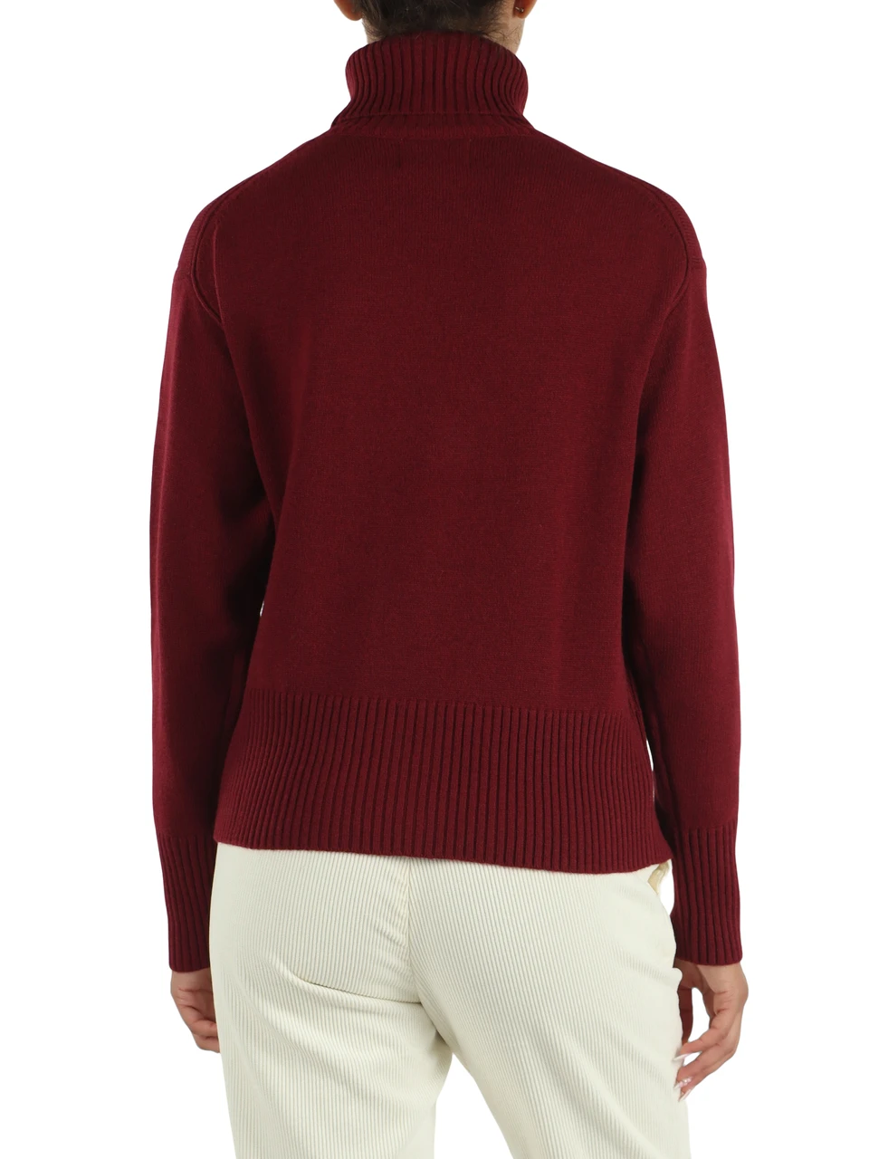 BORDEAUX | Maglia collo alto in misto lana merino e cashmere