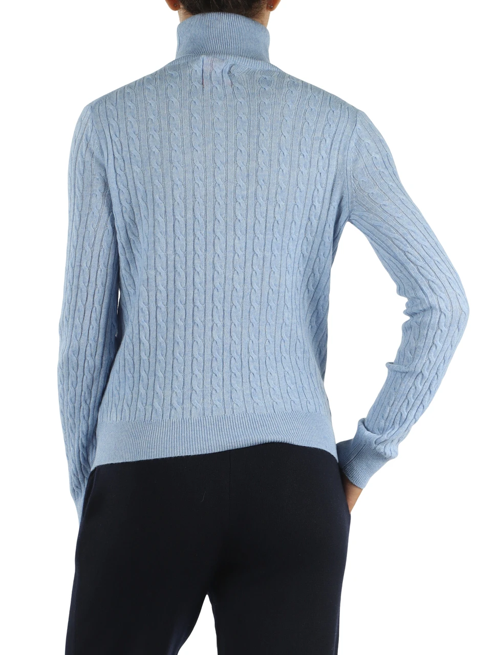 AZZURRO | Maglia collo alto in lana merino e cashmere