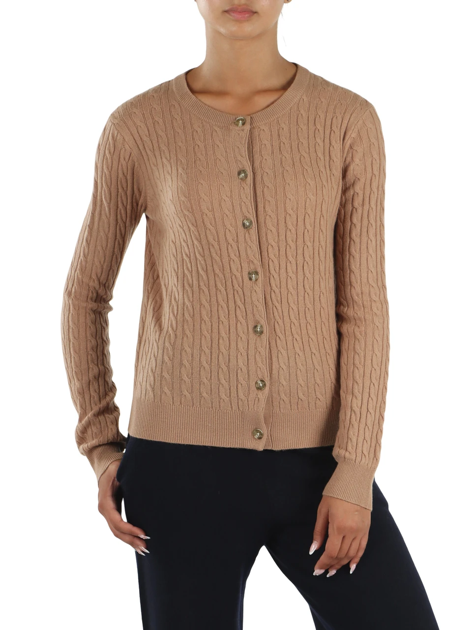 CAMMELLO | Cardigan a trecce in lana merino e cashmere