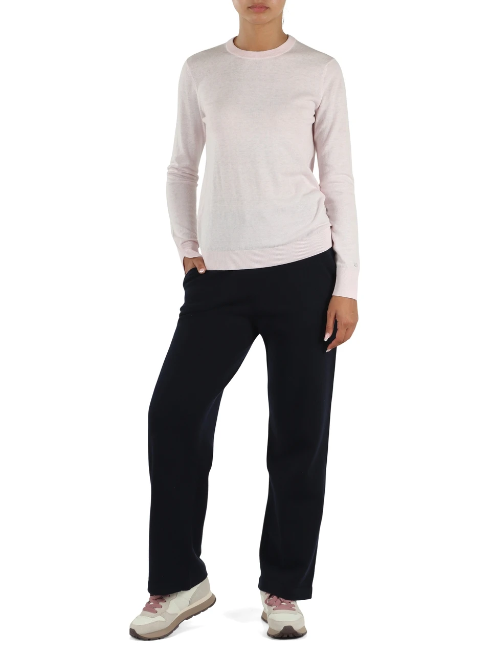 ROSA | Maglia girocollo in lana merino e cotone