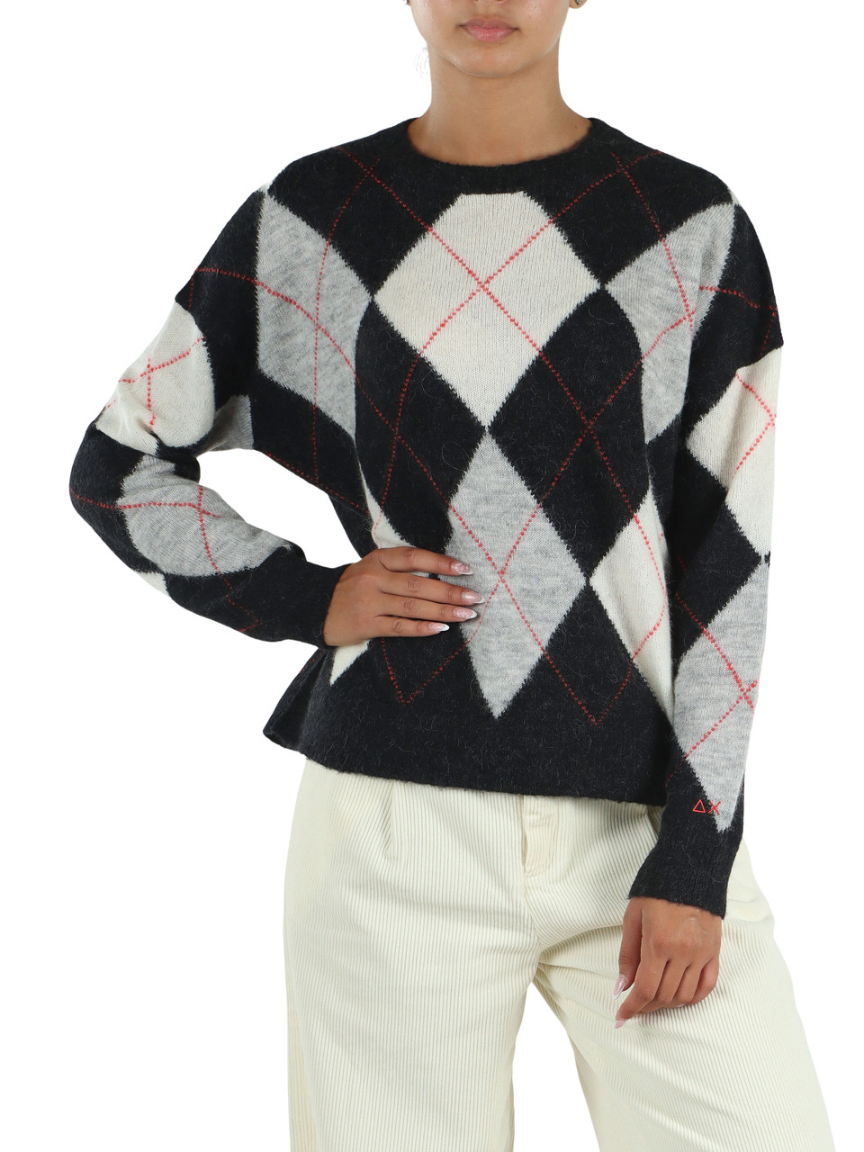 NERO | Maglia girocollo in misto lana merino e alpaca