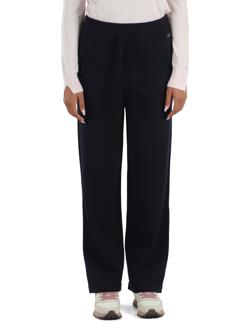 BLU SCURO | Pantalone in misto lana merino e cashmere