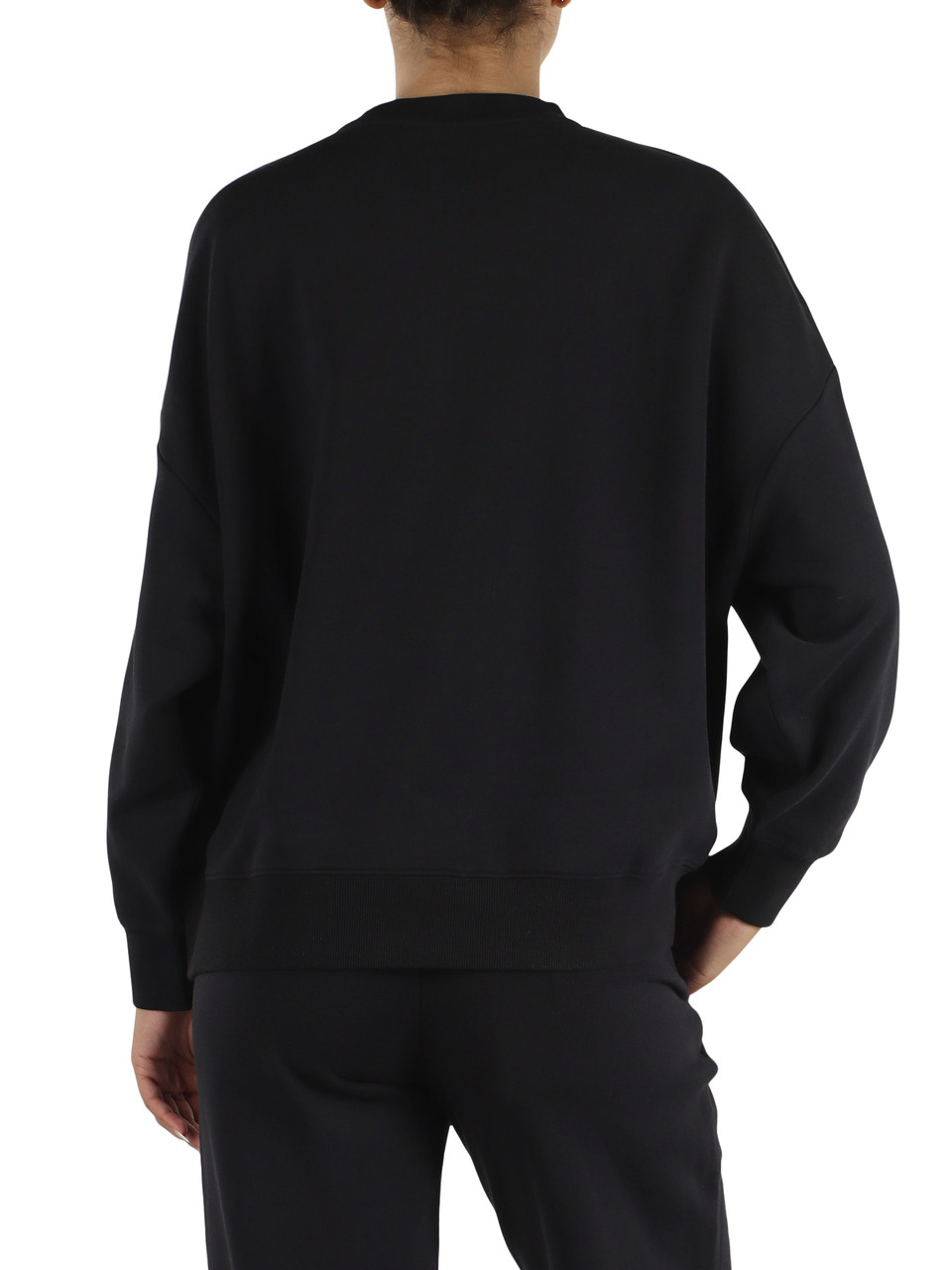 NERO | Felpa girocollo in misto cotone con scritta logo