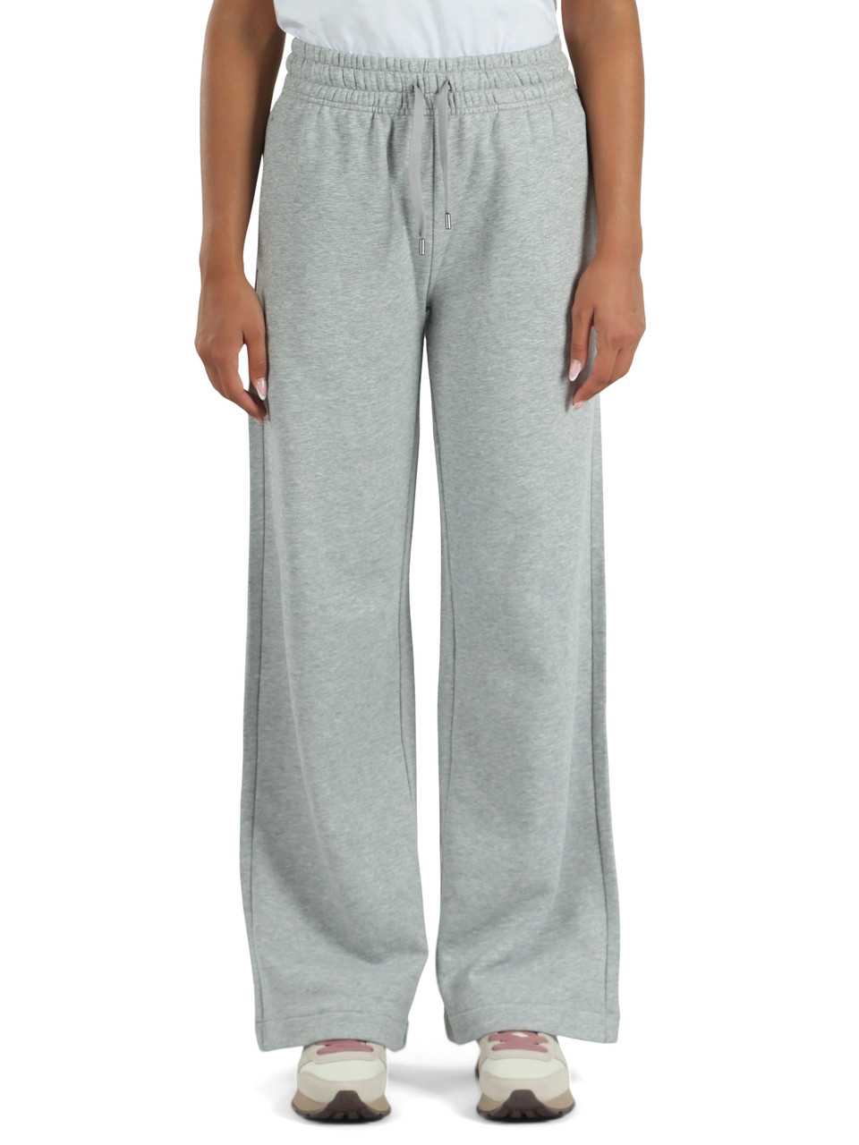 GRIGIO CHIARO | Pantaloni sportivi gamba larga in misto cotone